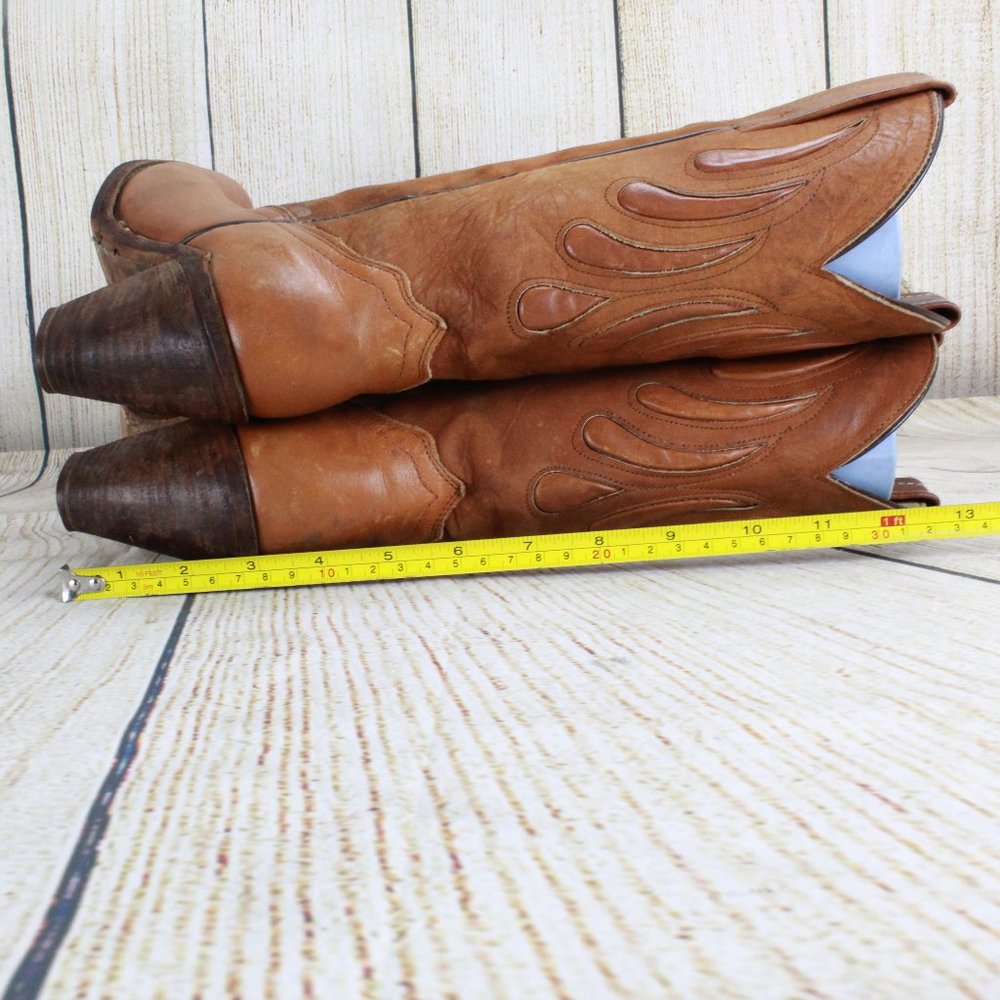 VTG! FRYE Rodeo Western Cowgirl Heeled Boots Sz 7 - Picture 7 of 9